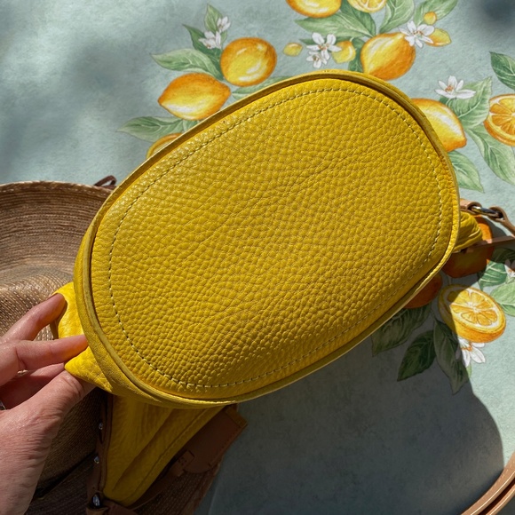 COLE HAAN Crosby Bucket Bag, Yellow Leather - Picture 4 of 4